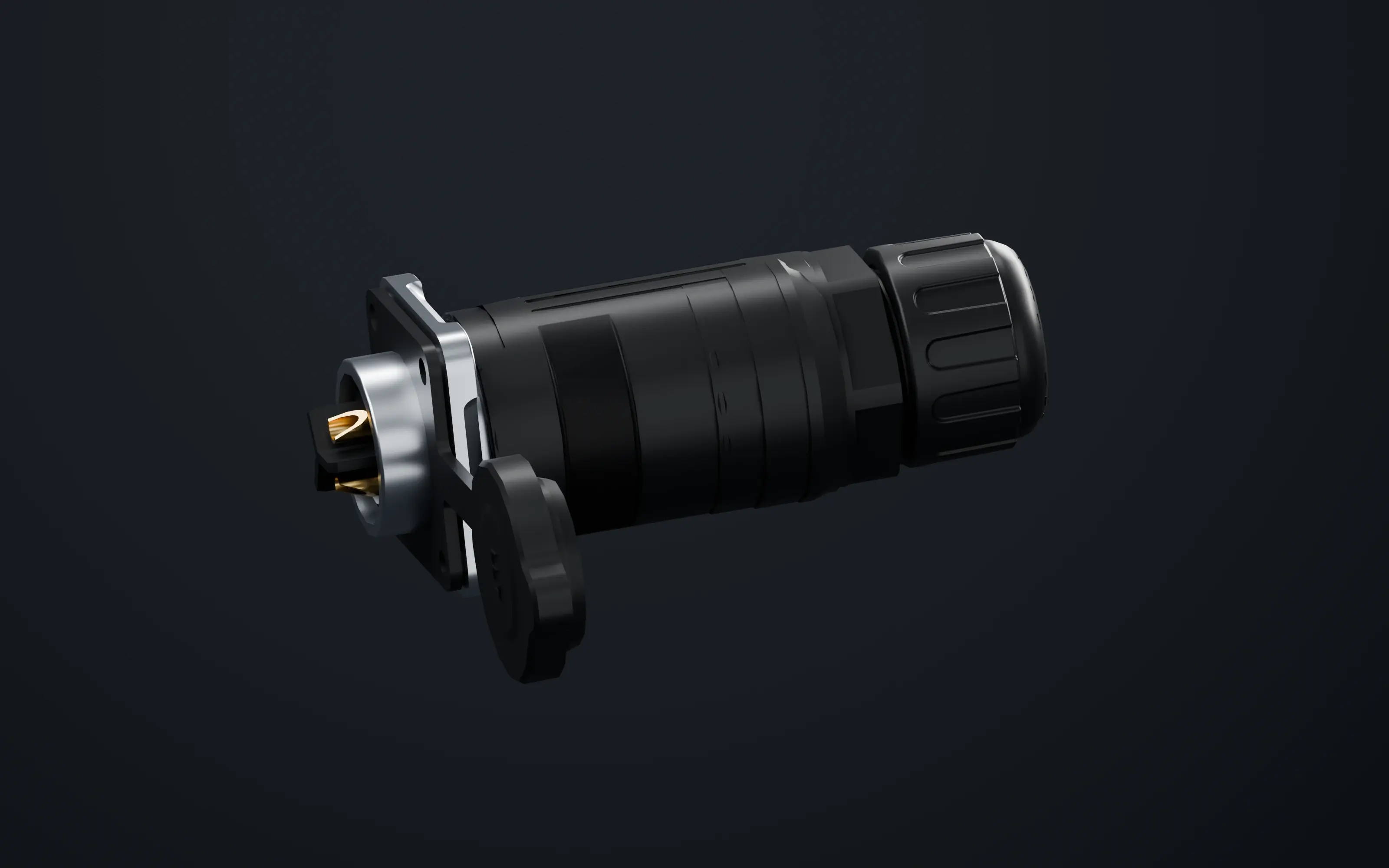 LT20 flange connector, retaining the original three-pin structure and tethered dust cap